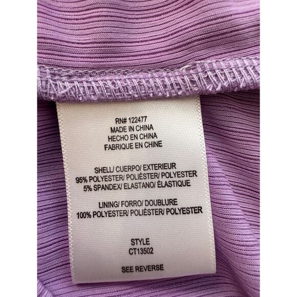 NEW NSR Purple Short Sleeve Silky Sateen Twist Front T-Shirt Size XL - Picture 5 of 6